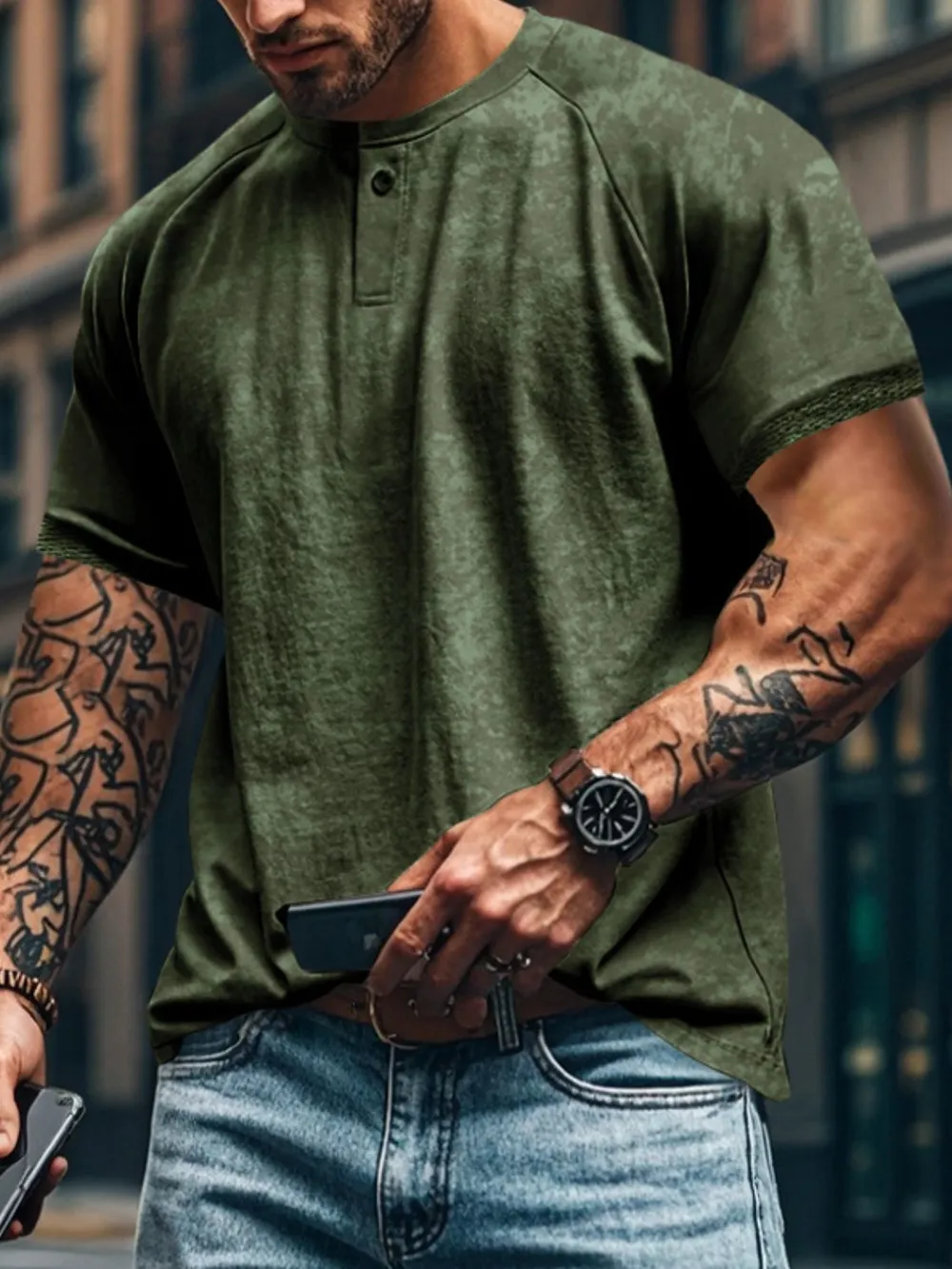 Men's Full Size Round Neck Short Sleeve T-Shirt Plus Size, image 6