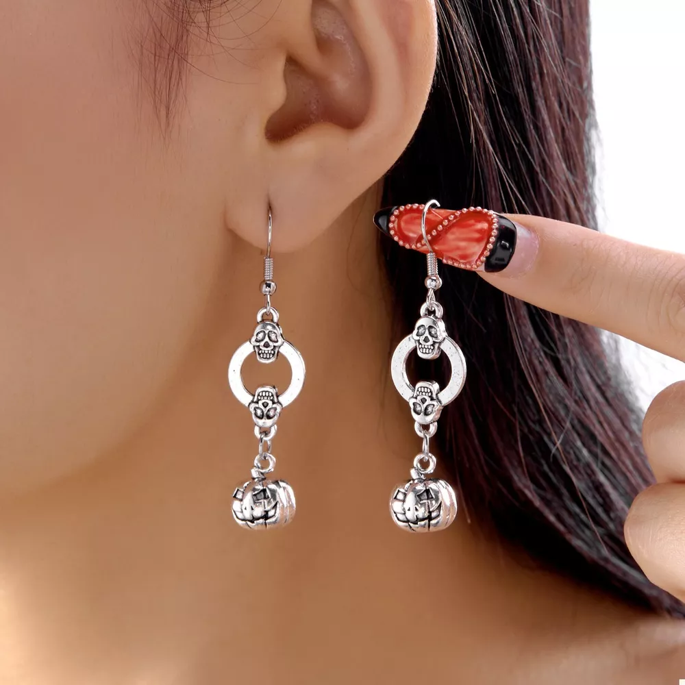 Halloween Pumpkin Dangle Earrings, image 2