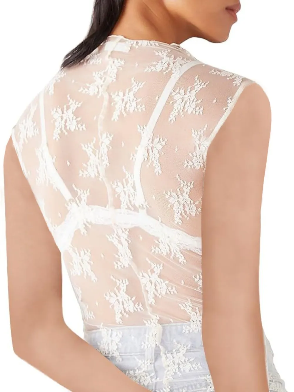 Lace Mock Neck Top, image 2