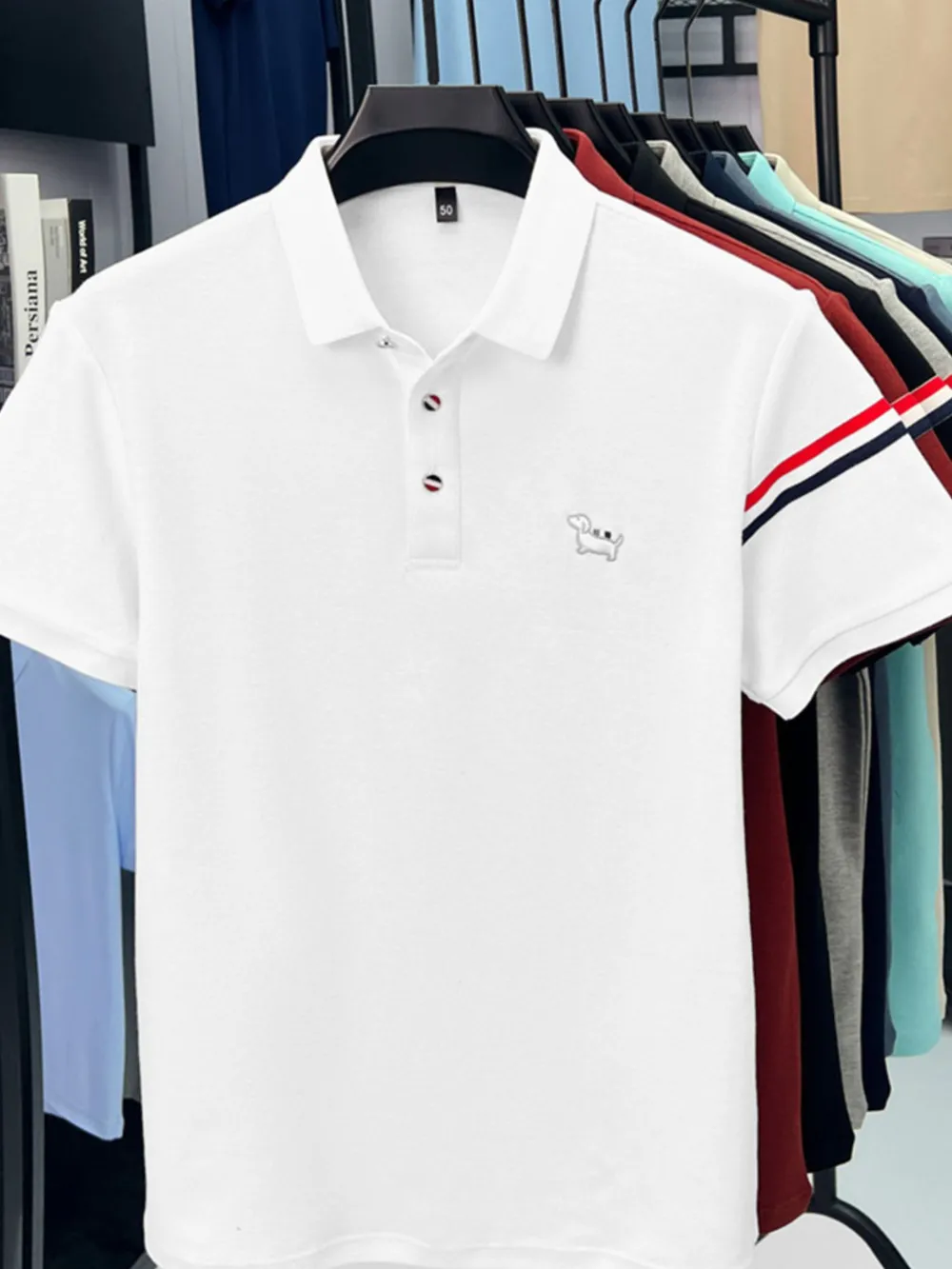 Men's Plus Size Button Detail Short Sleeve Polo, image 5
