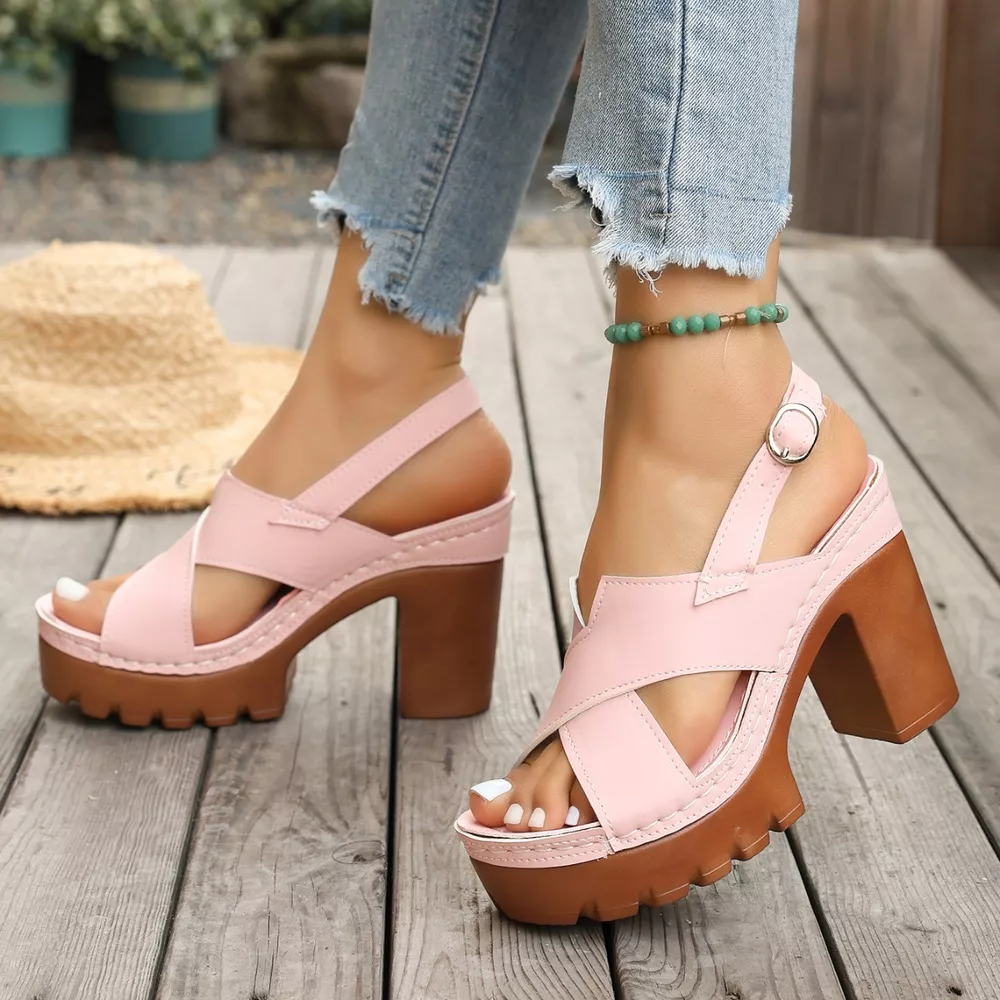 Open Toe Block Heels Sandals, image 4
