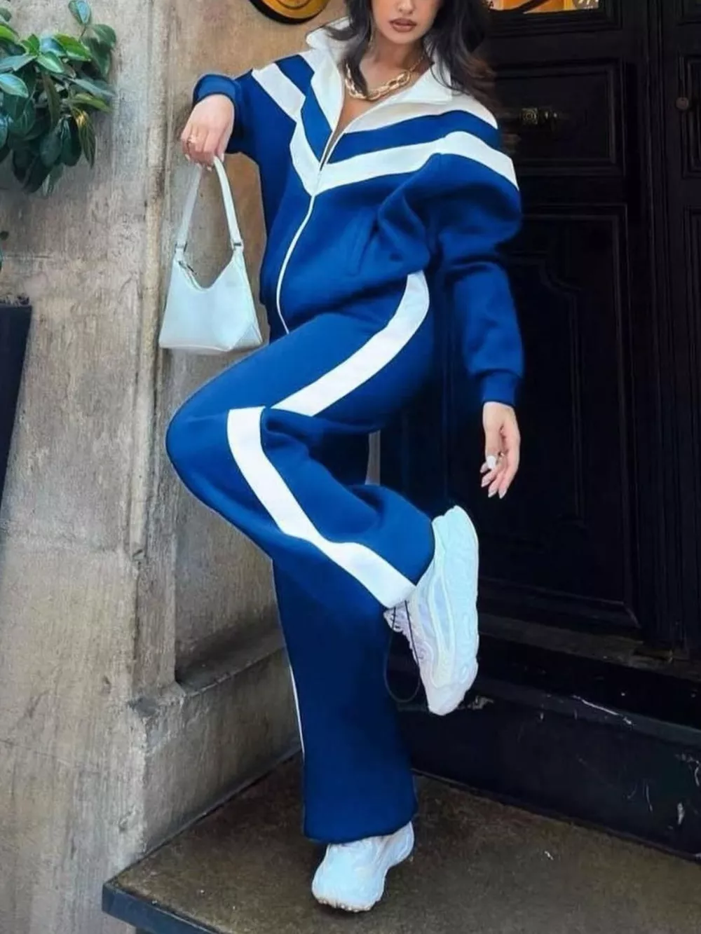 Color Block Zip-Up Outerwear and Pants Set, image 5