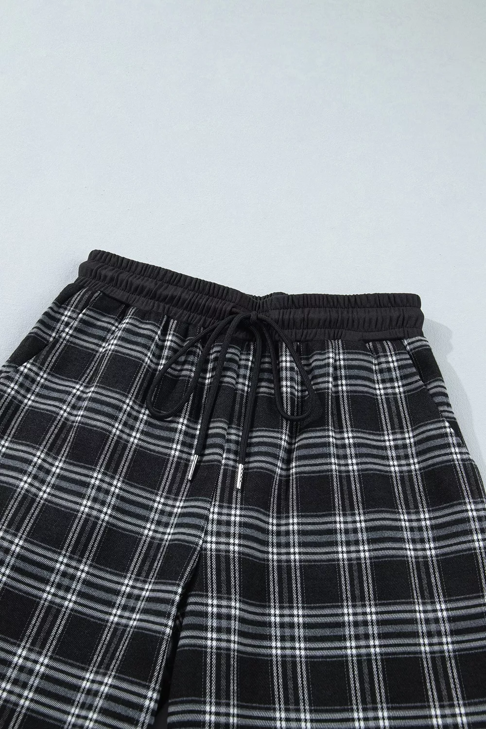 Plaid Wide-Leg Drawstring Pants, image 10
