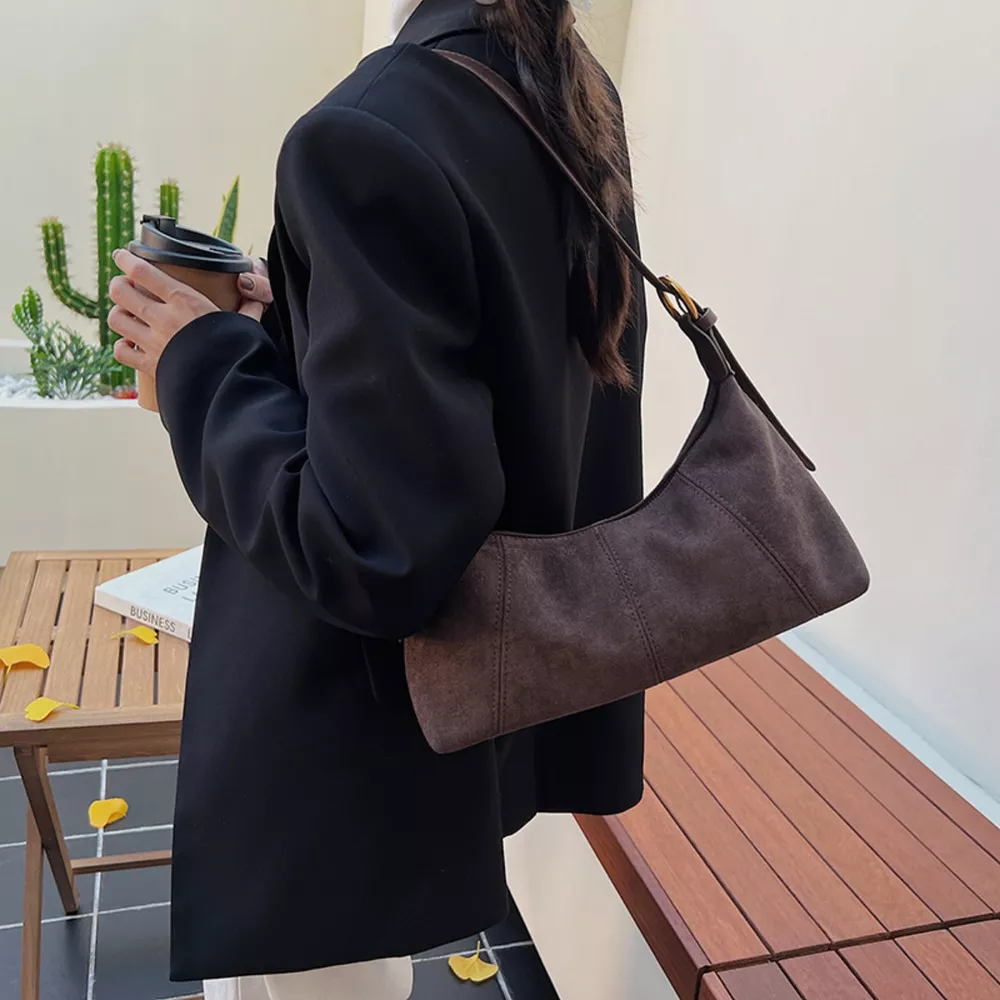 Lightweight Solid Color Shoulder Bag, image 2