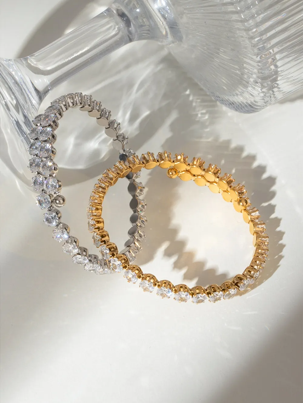 Stainless Steel Inlaid Zircon Bracelet, image 14