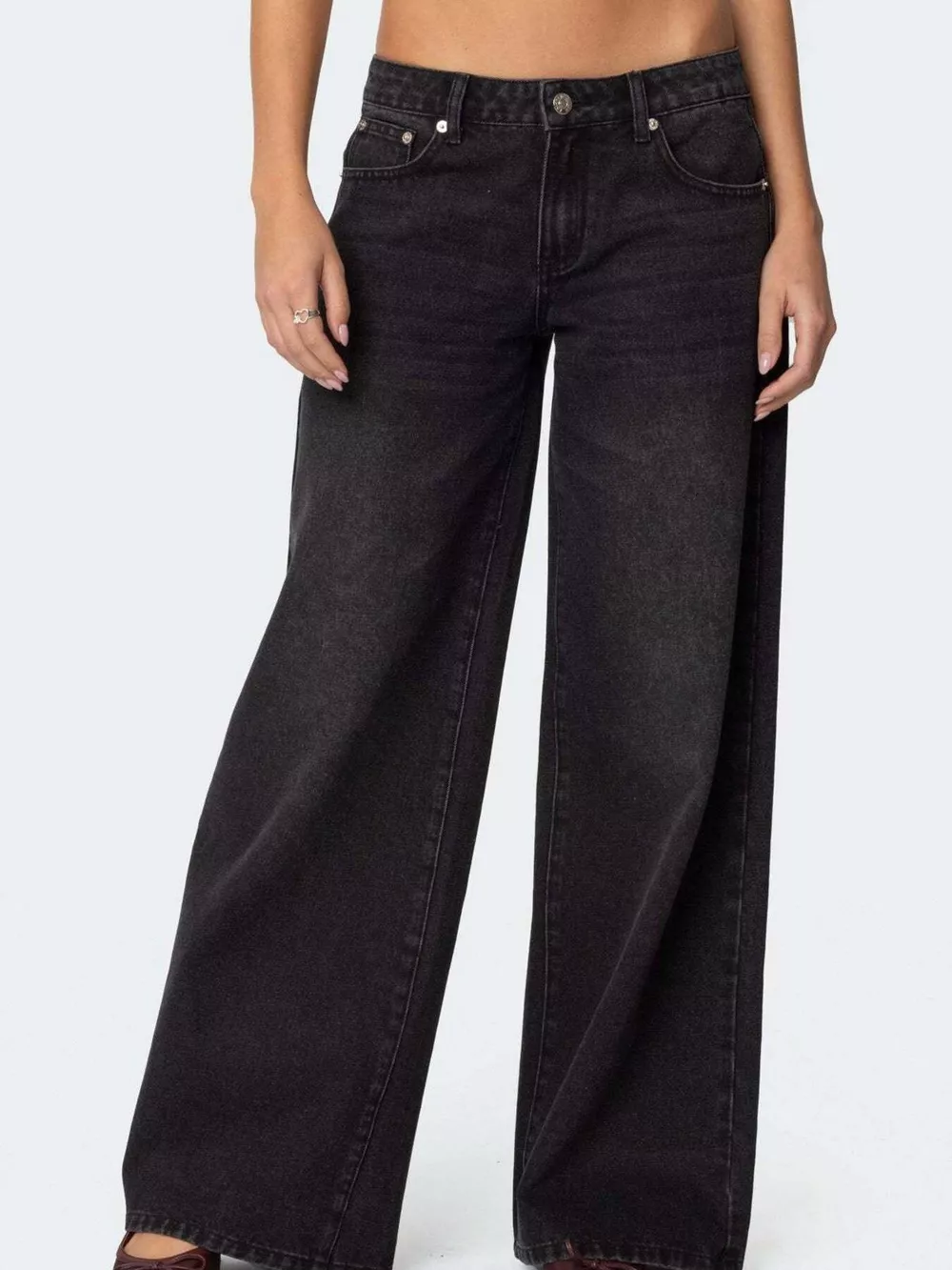 Vintage Wash Wide Leg Jeans, image 8