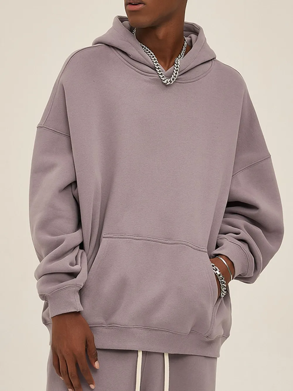 Men's Oversized Pocketed Long Sleeve Hoodie, image 9