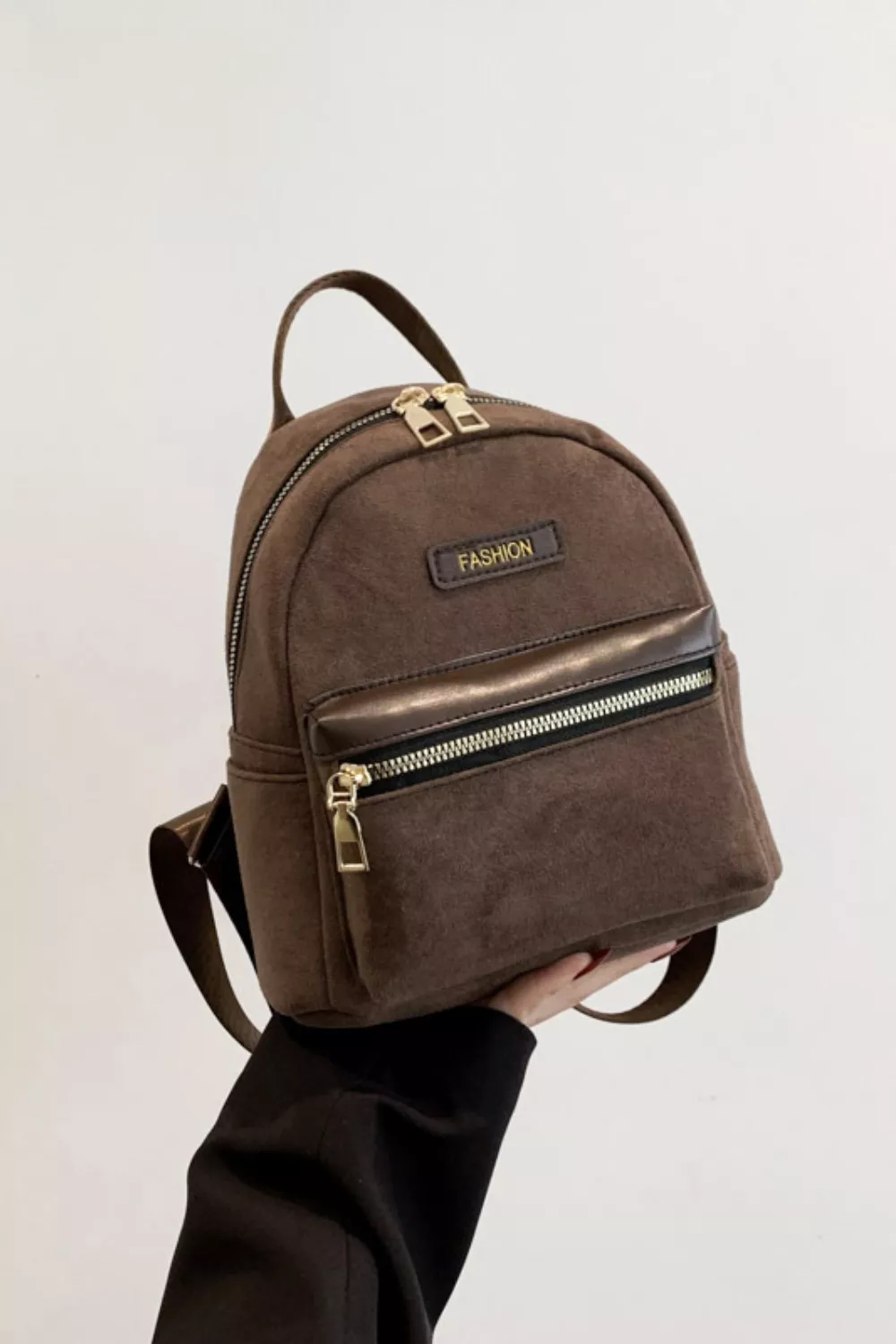 Suede Adjustable Strap Backpack Bag, image 2