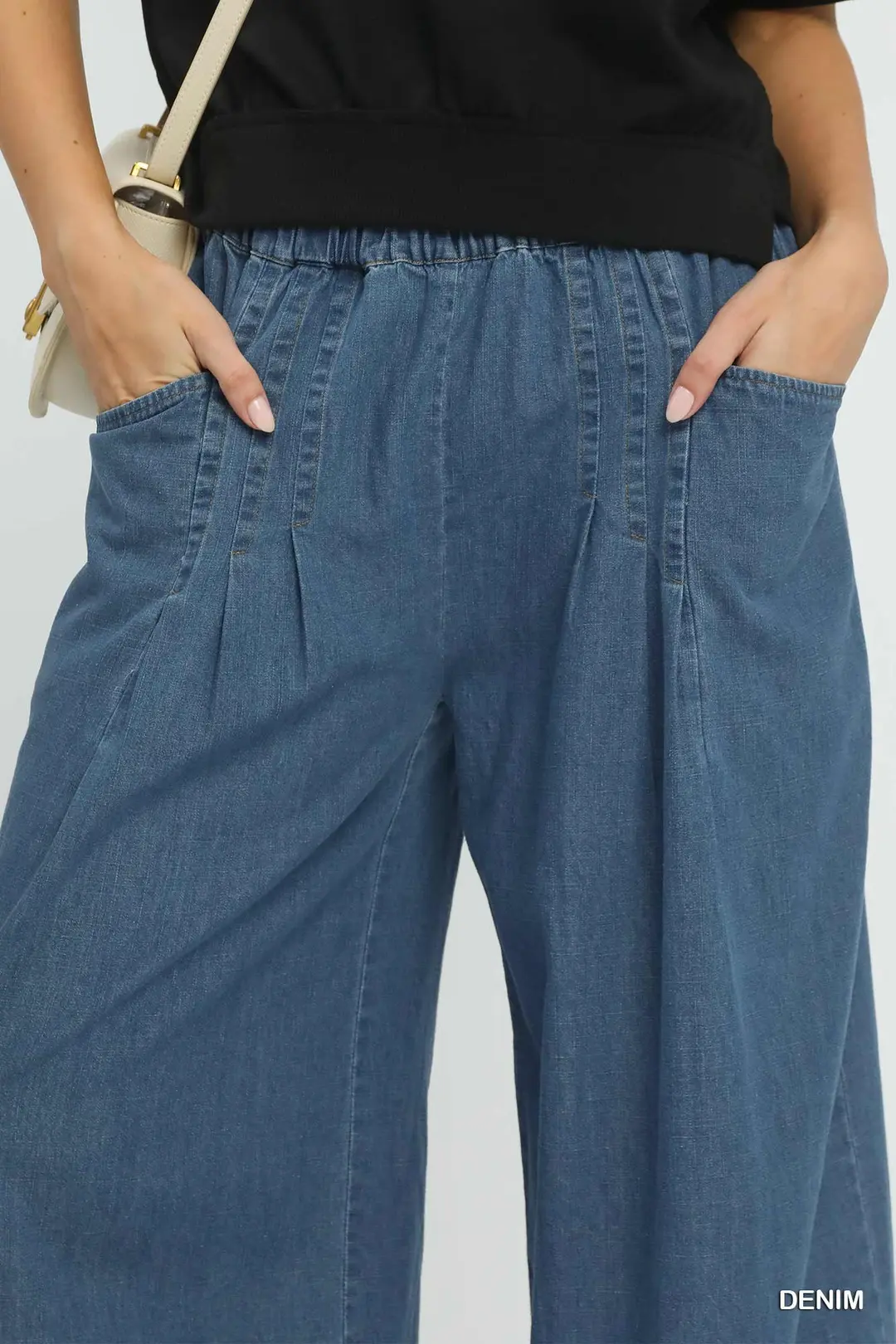 Stone Washed Wide Leg Pants, image 5