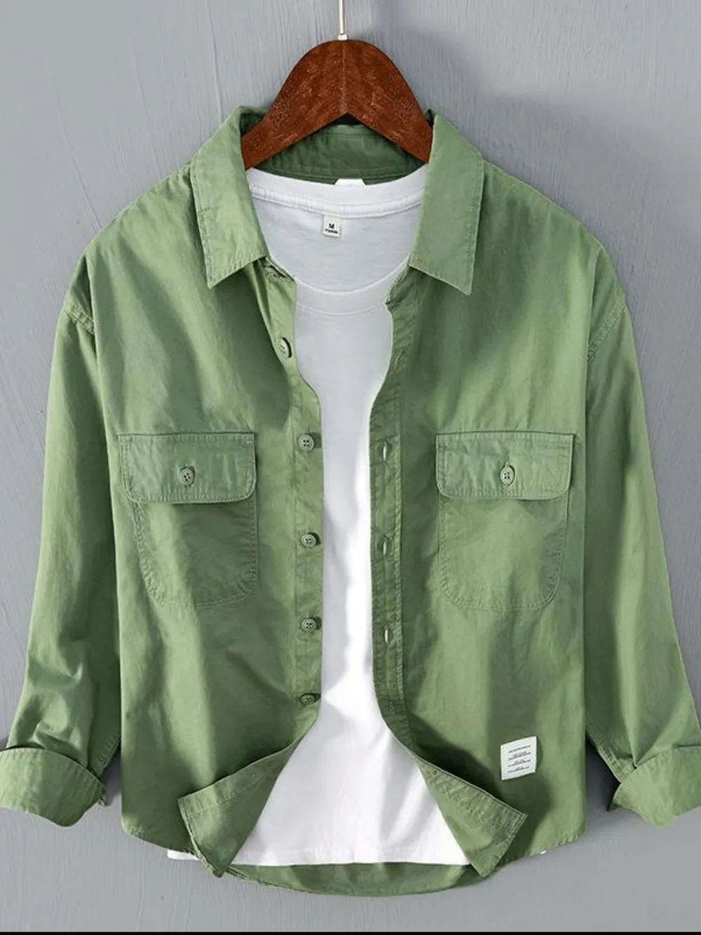 Men's Plus Size Button Up Long Sleeve Shirt, image 2