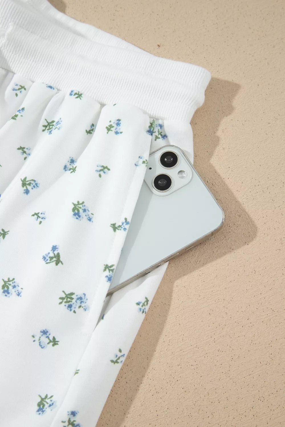 Floral Print Half Zip Top Matching Short Set, image 11