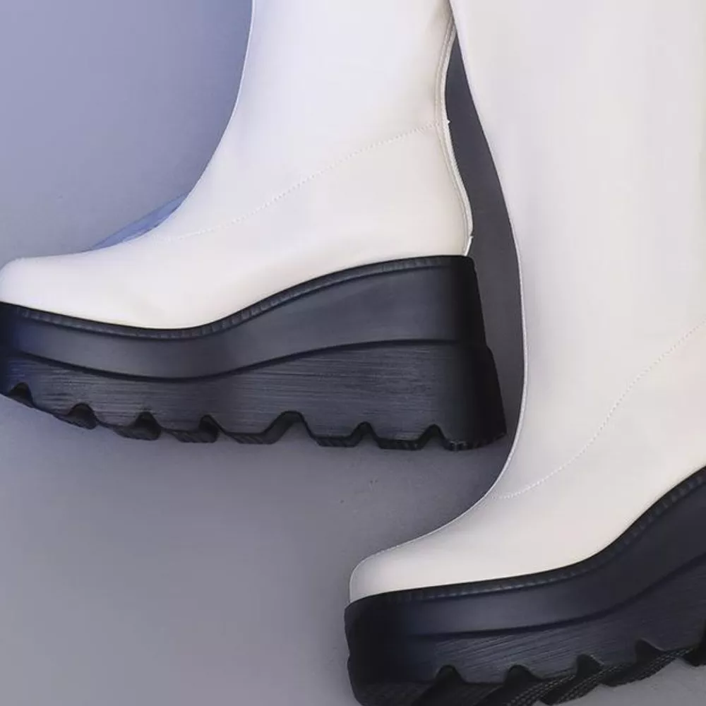 Round Toe Platform Wedge Boots, image 4
