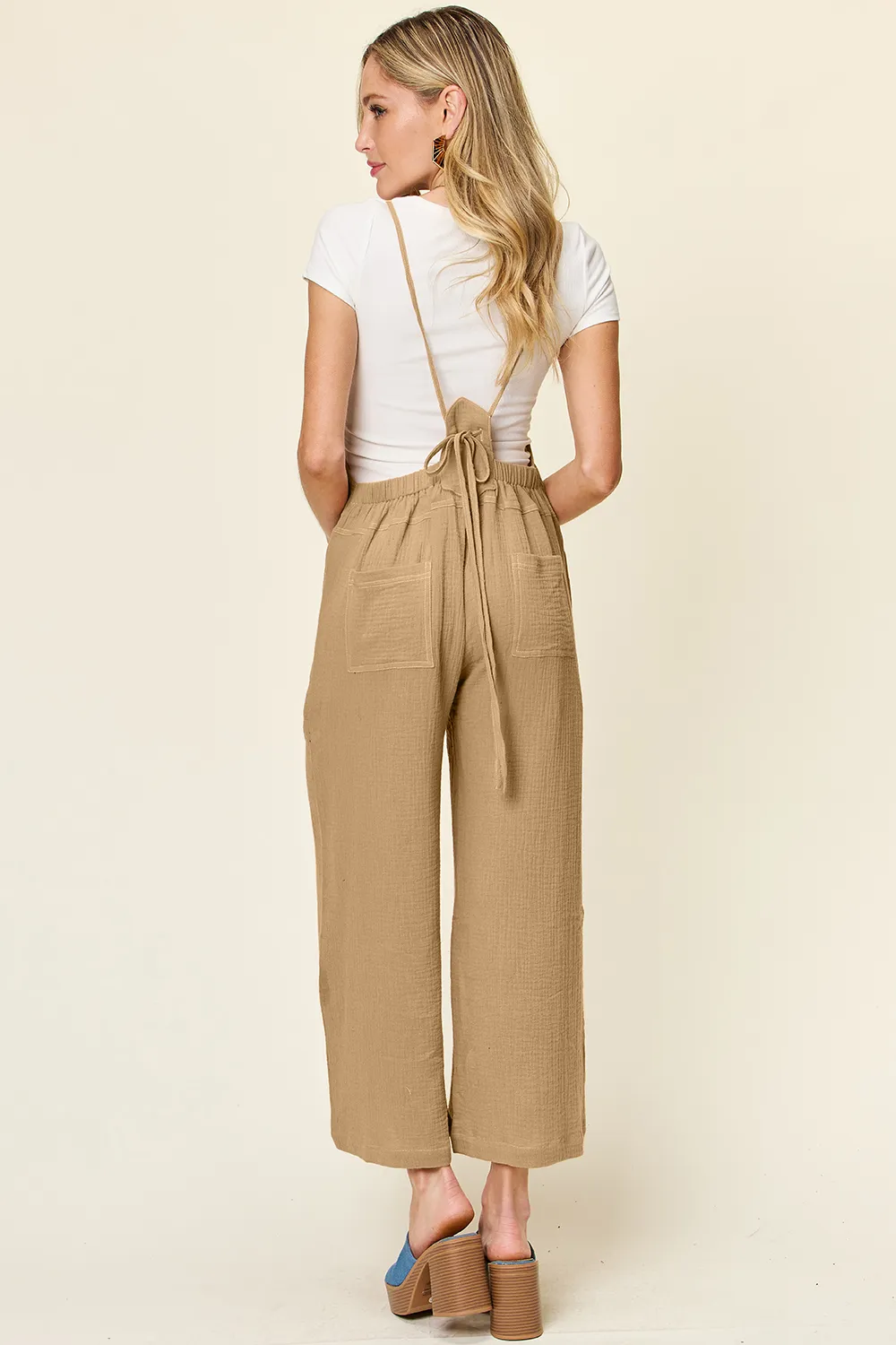 Full Size Texture Sleeveless Wide Leg Overall, image 2