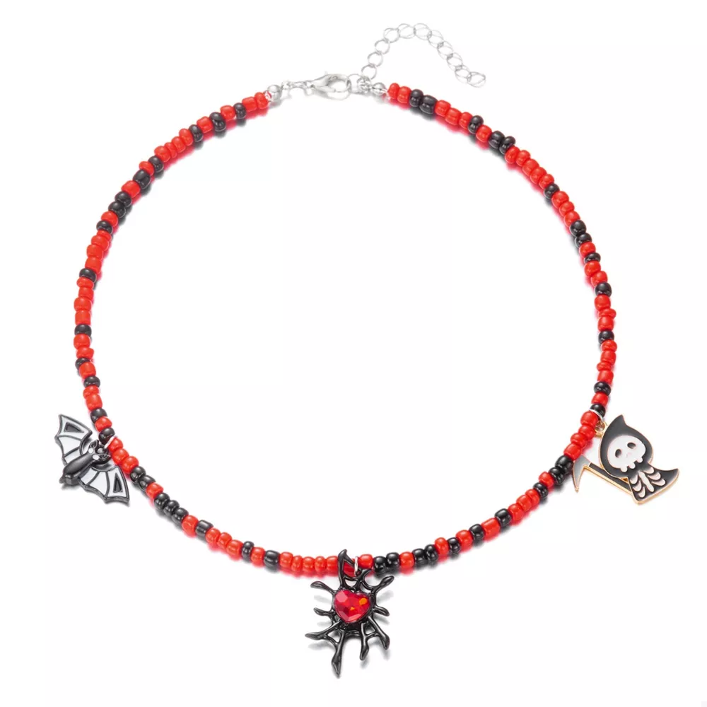 Halloween Spider Web Beaded Necklace, image 5