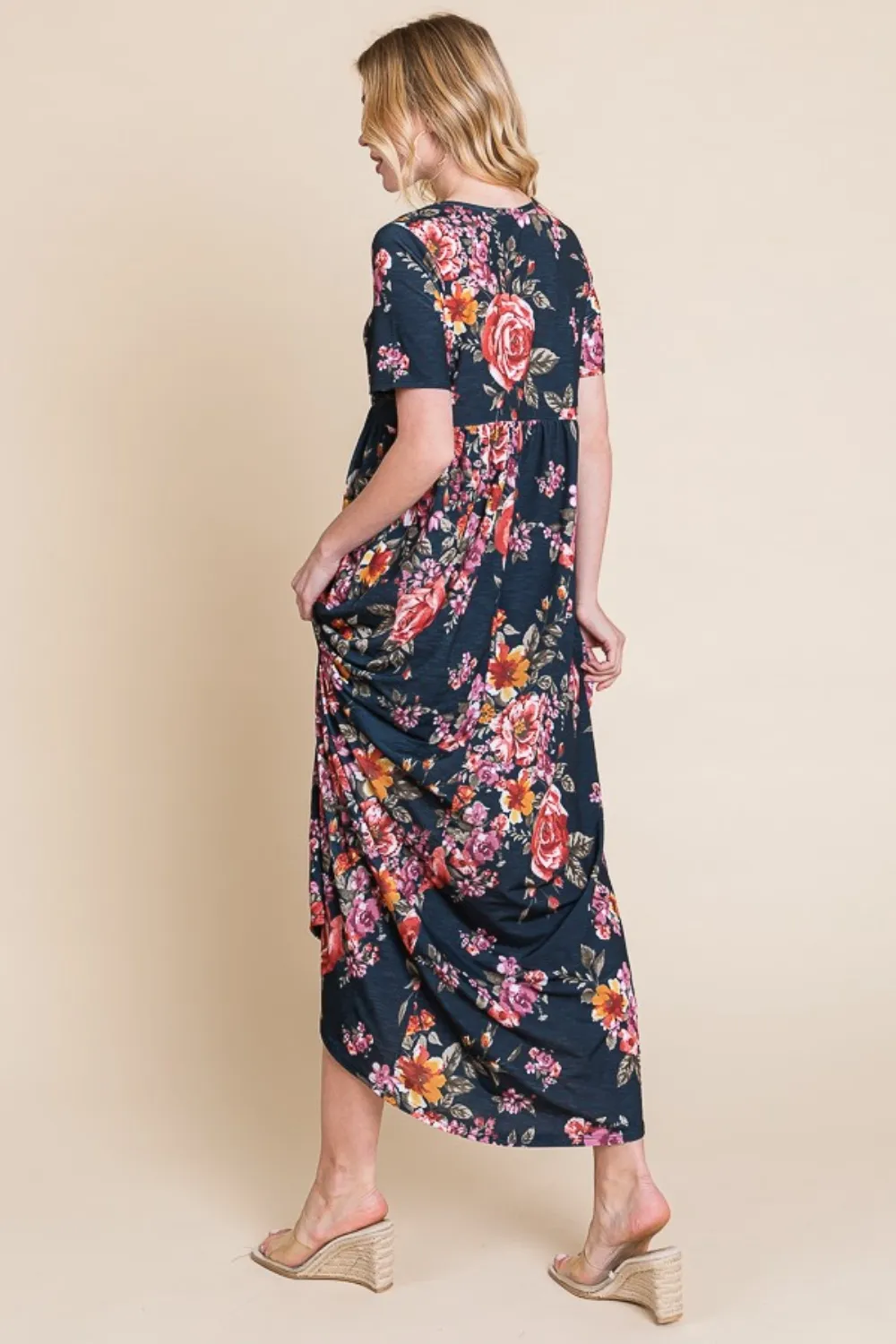 Floral Short Sleeve Maxi Dress, image 2