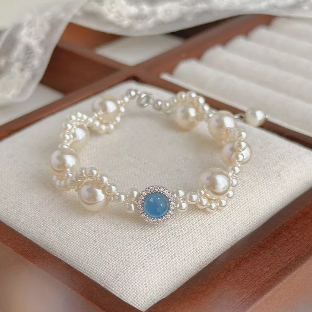Pearl 925 Sterling Silver Zircon Bracelet, image 3