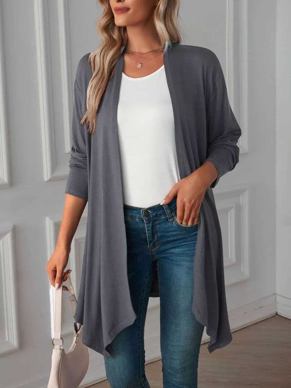 Lightweight Open Front Cardigan, image 7
