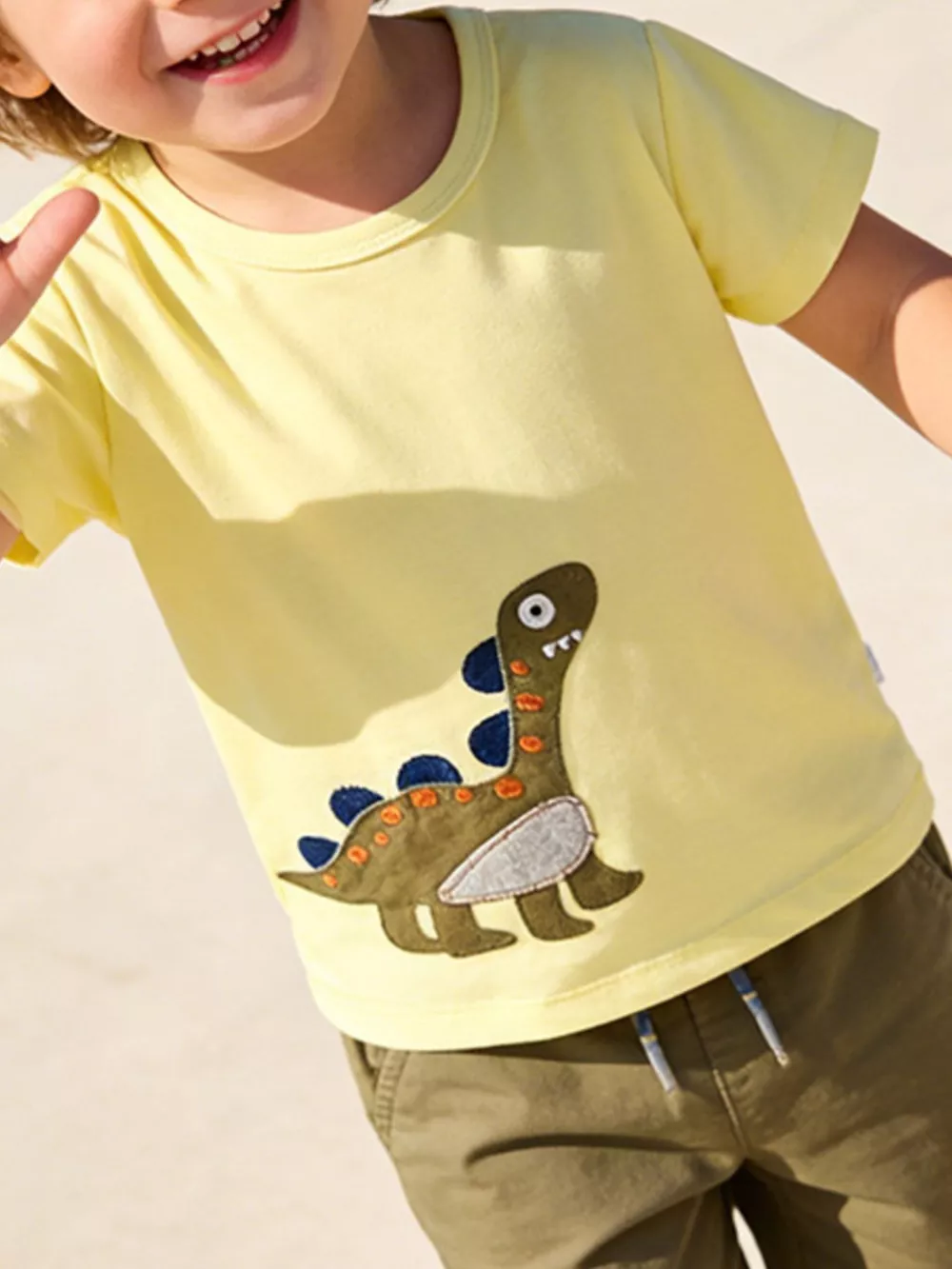 Children's Dinosaur Embroidered Short Sleeve T-Shirt, image 2