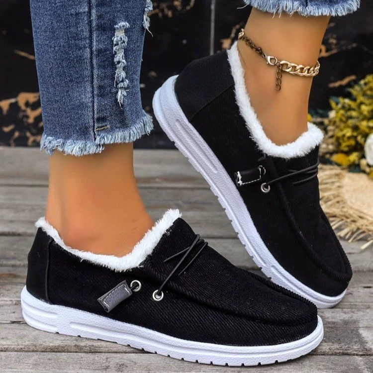 Fuzzy Lined Corduroy Slip-Ons, image 2