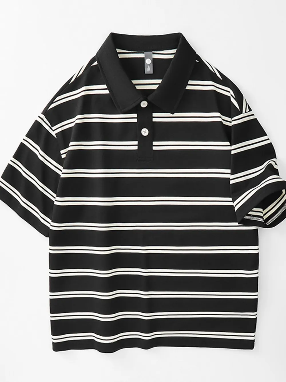 Men's Plus Size Striped Half Sleeve Polo, image 4
