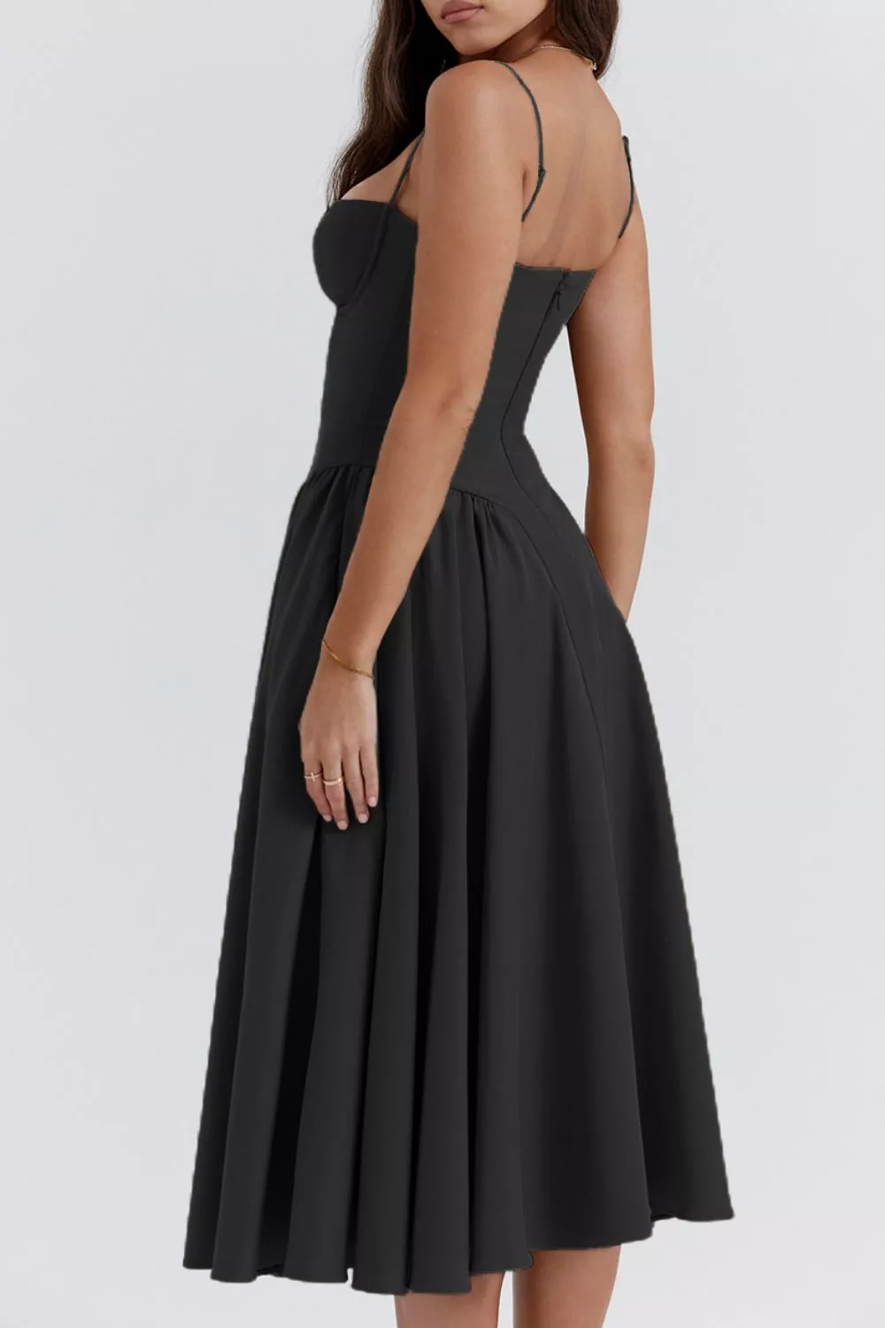 Sweetheart Neck Ruched Midi Dress, image 2