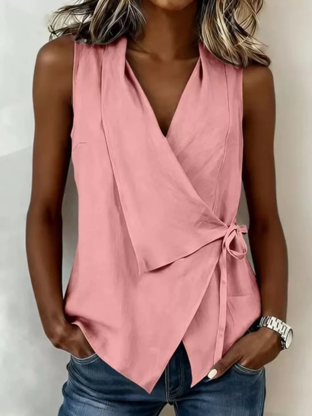 Tie Detail Sleeveless Top, image 9