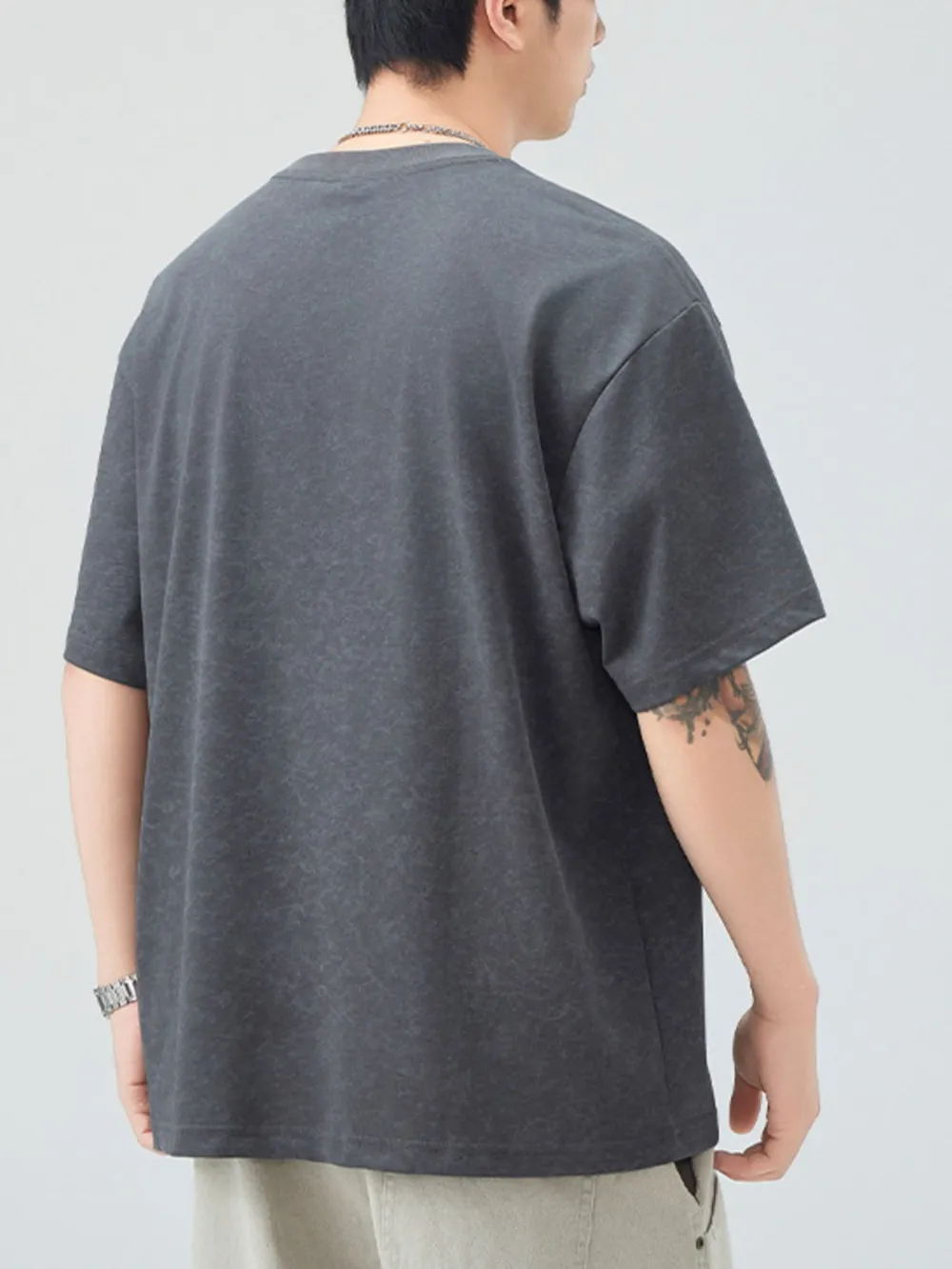 Men's Plus Size Letter Graphic Short Sleeve Oversized T-Shirt, image 8