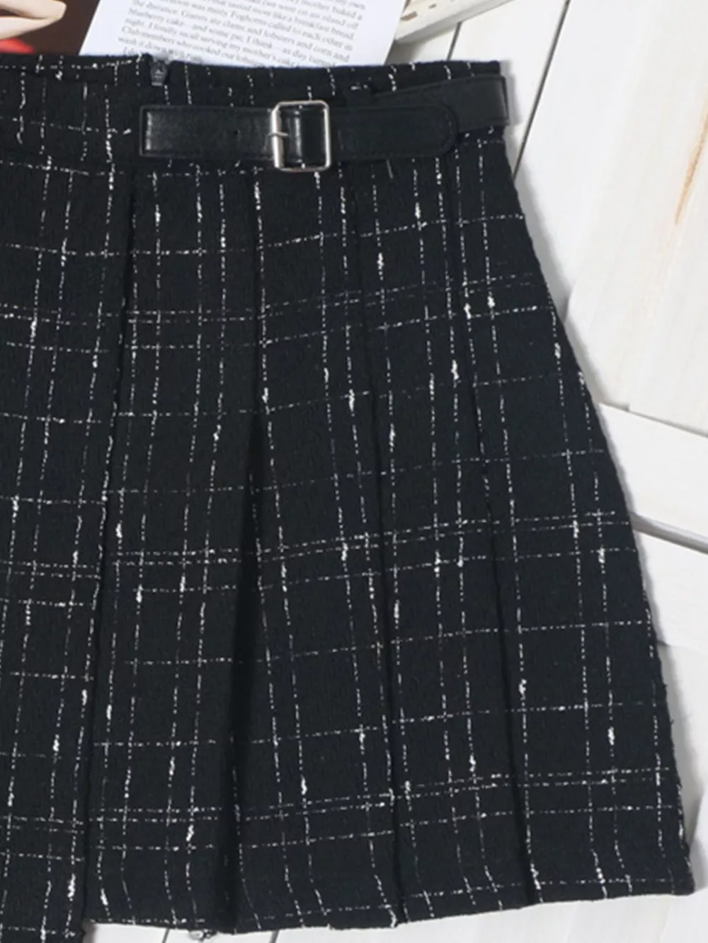 Pleated Plaid Mini Skirt, image 2