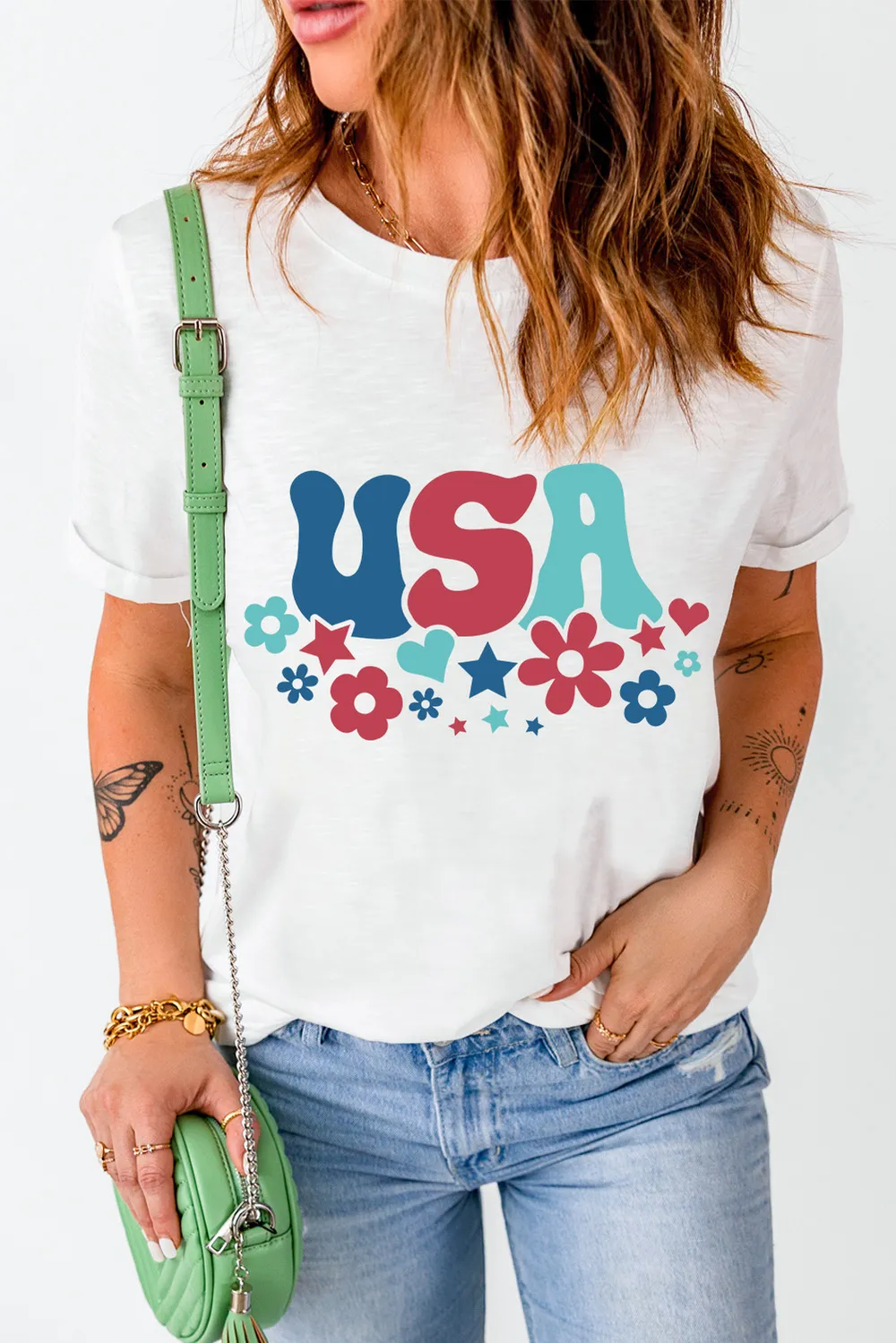 USA Round Neck Short Sleeve T-Shirt, image 2