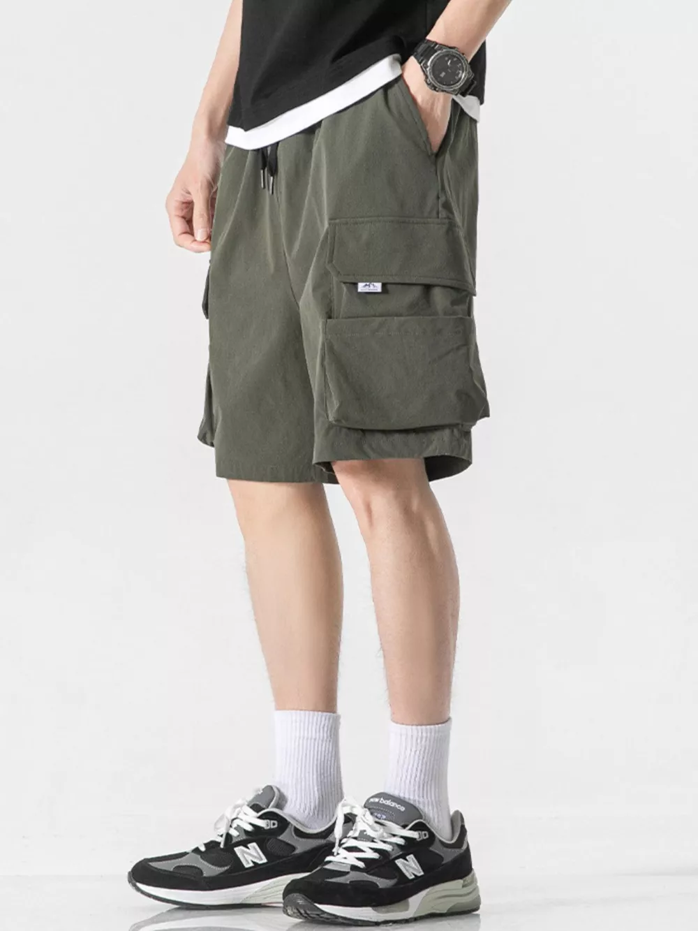 Men's Plus Size Loose Fit Cargo Shorts, image 2