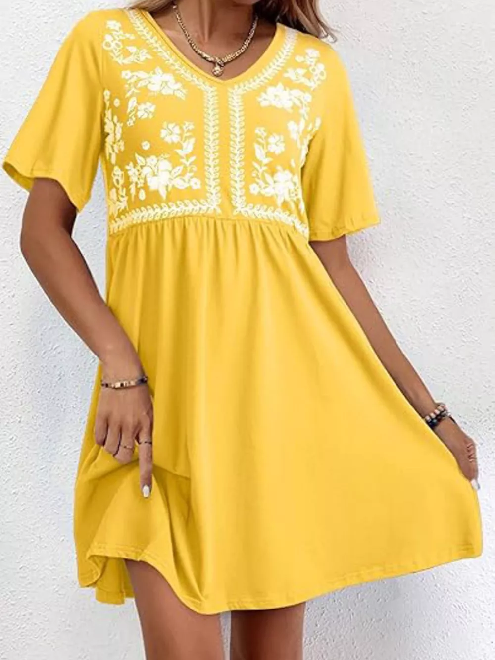 Floral V-Neck Mini Dress, image 16
