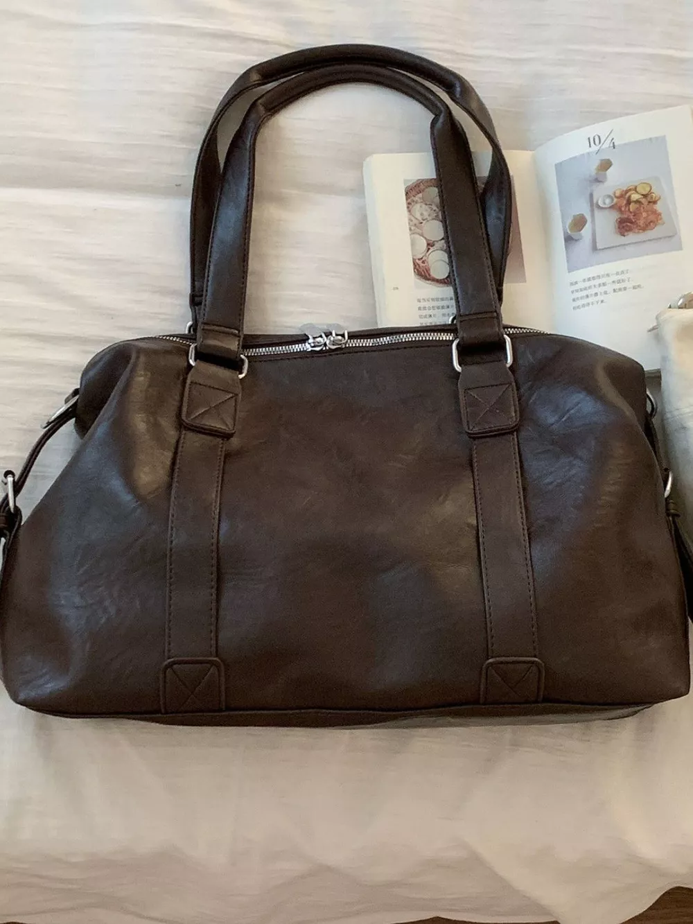 Leather Shoulder Bag with Charm, image 4