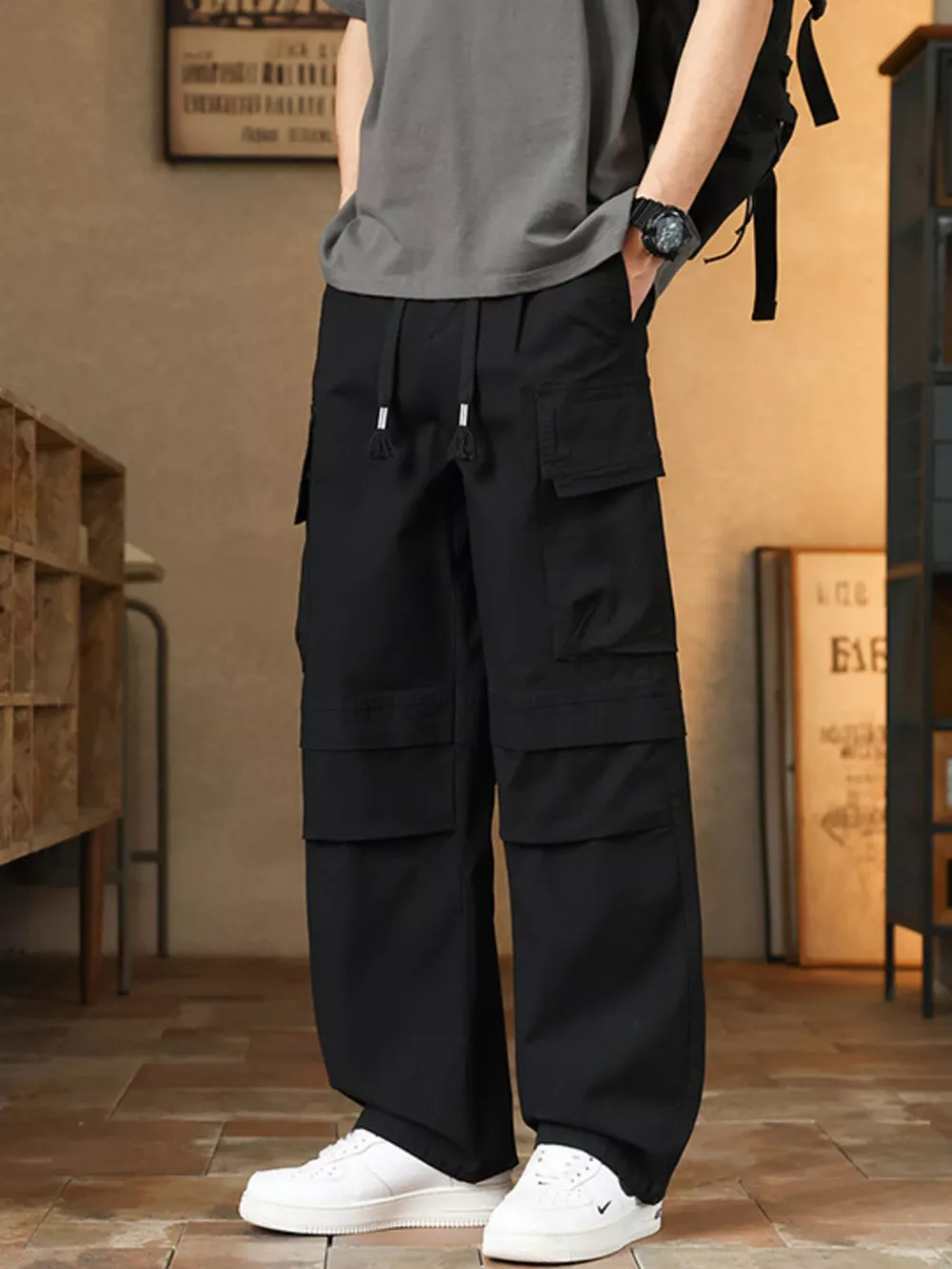 Men's Plus Size Relaxed Fit Cargo Pants, image 2