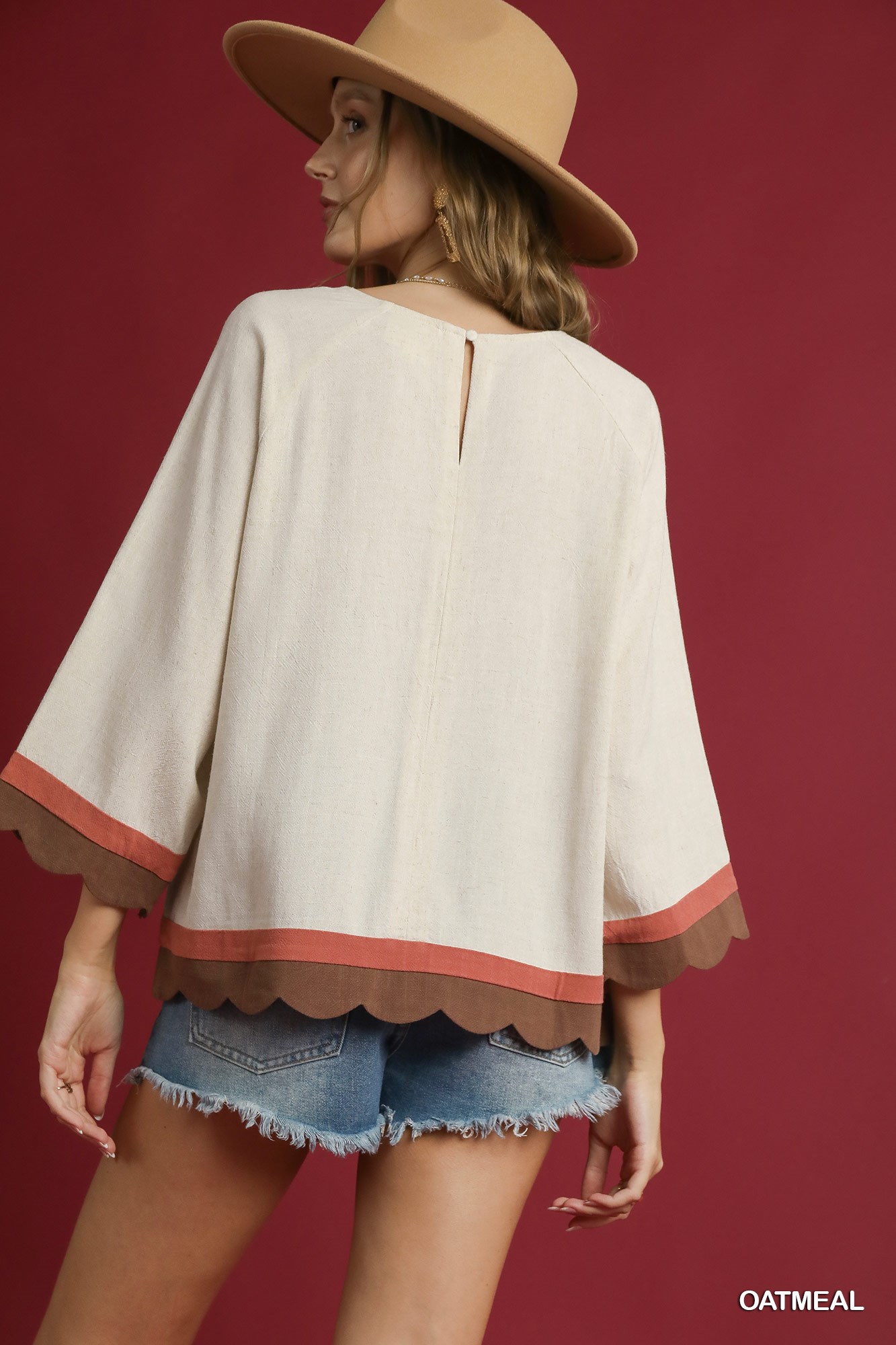 Scalloped Hem Color Block Top, image 2