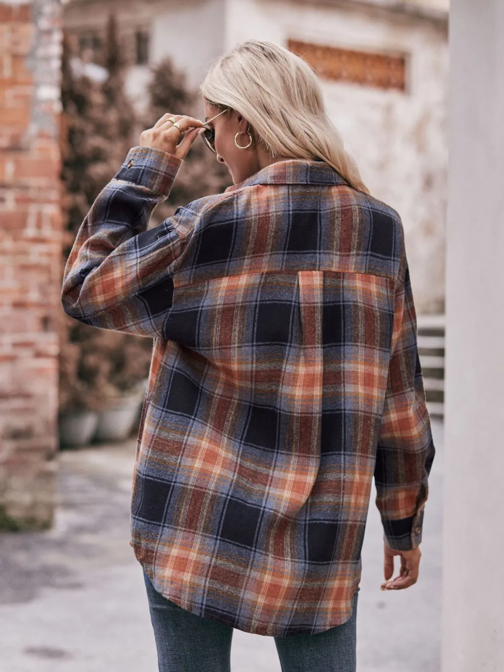 Plaid Button-Down Long Sleeve Shirt, image 23