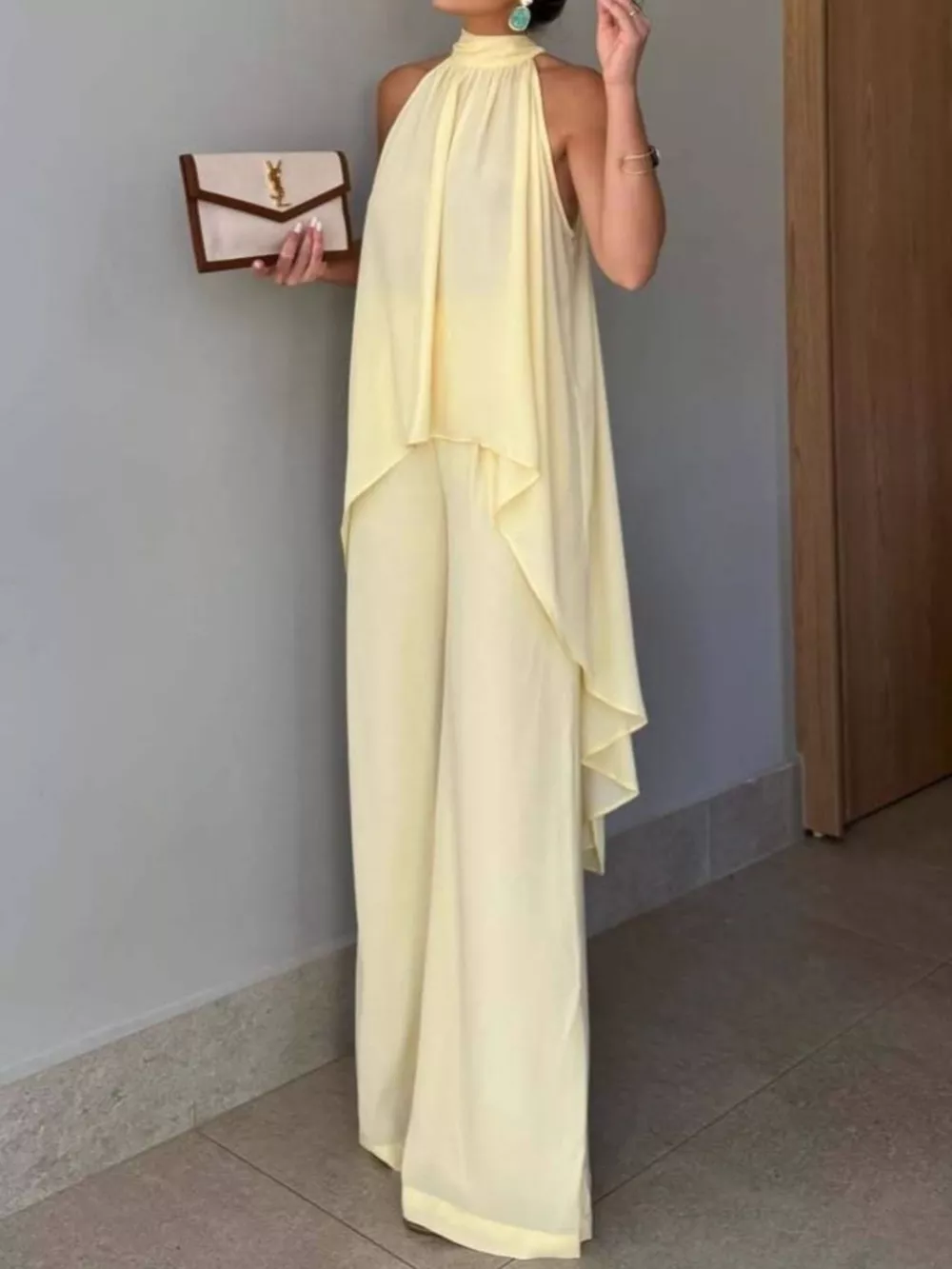 Full Size High-Low Sleeveless Top and Wide-Leg Pants Two-Piece Set Plus Size, image 3