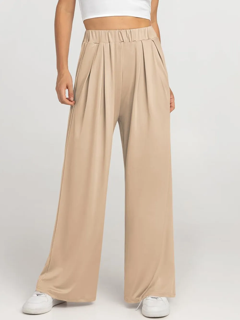 Elastic Waist Wide Leg Pants, image 28