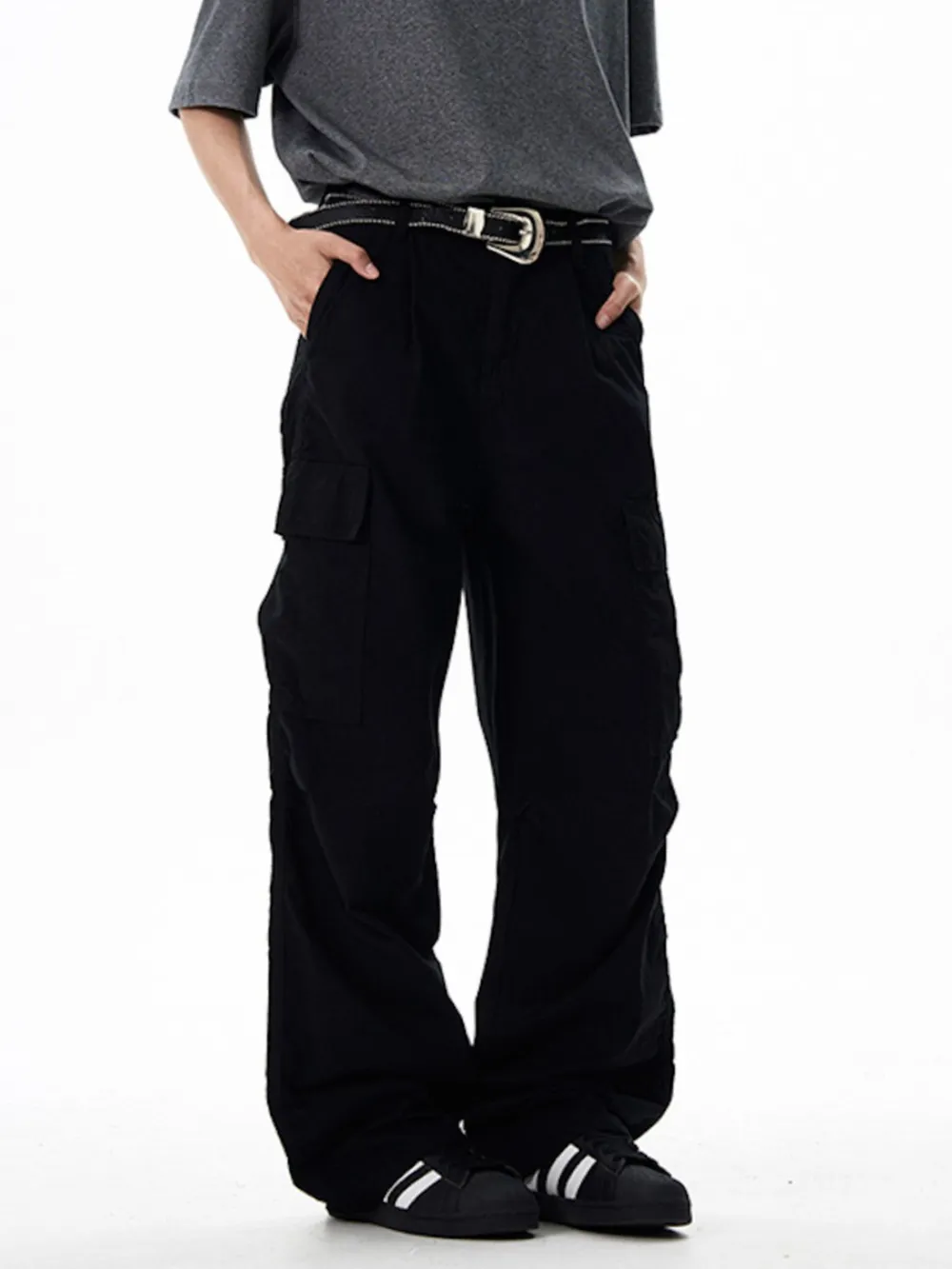 Men's Wide Leg Cargo Pants, image 2