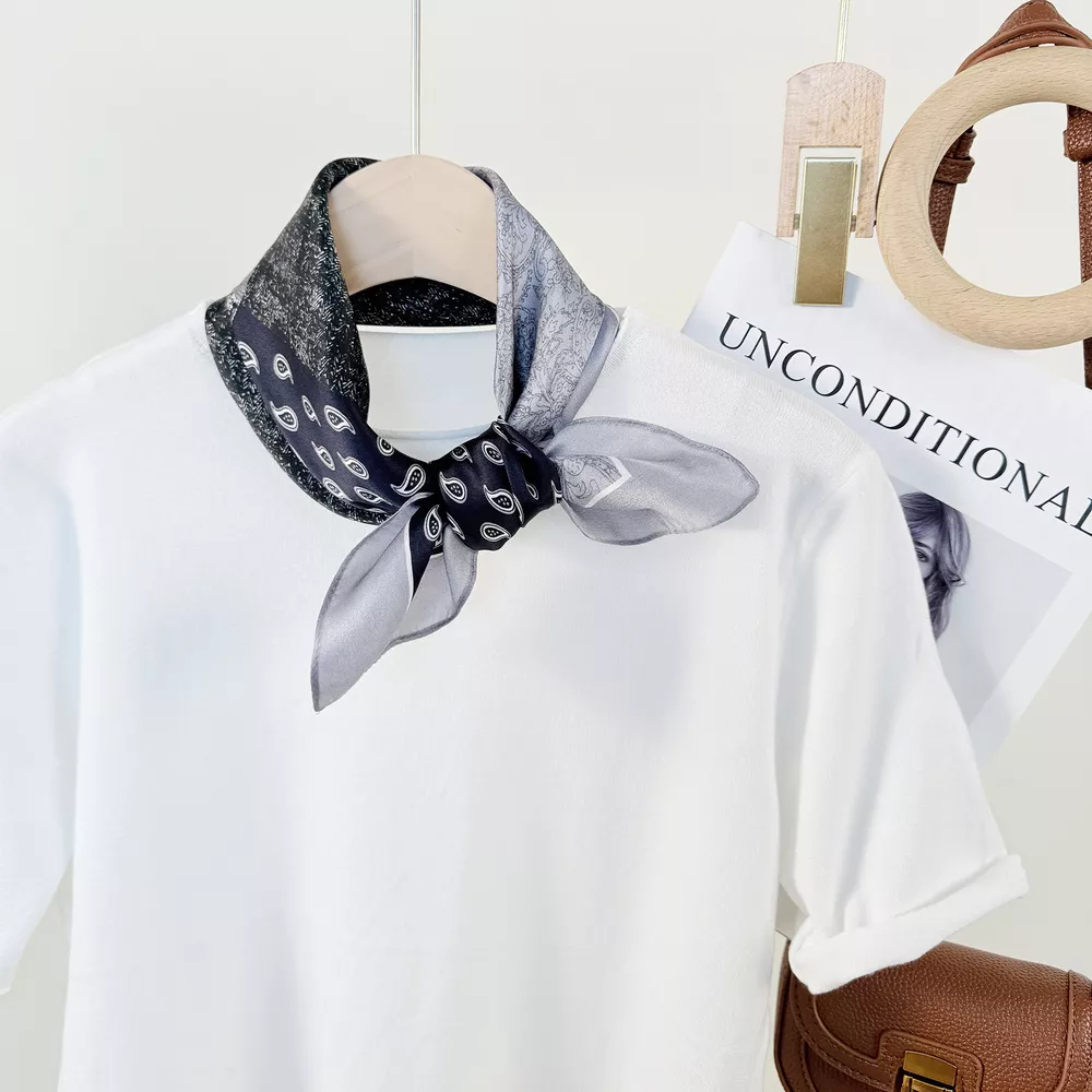 Printed Silk Square Scarf, image 5