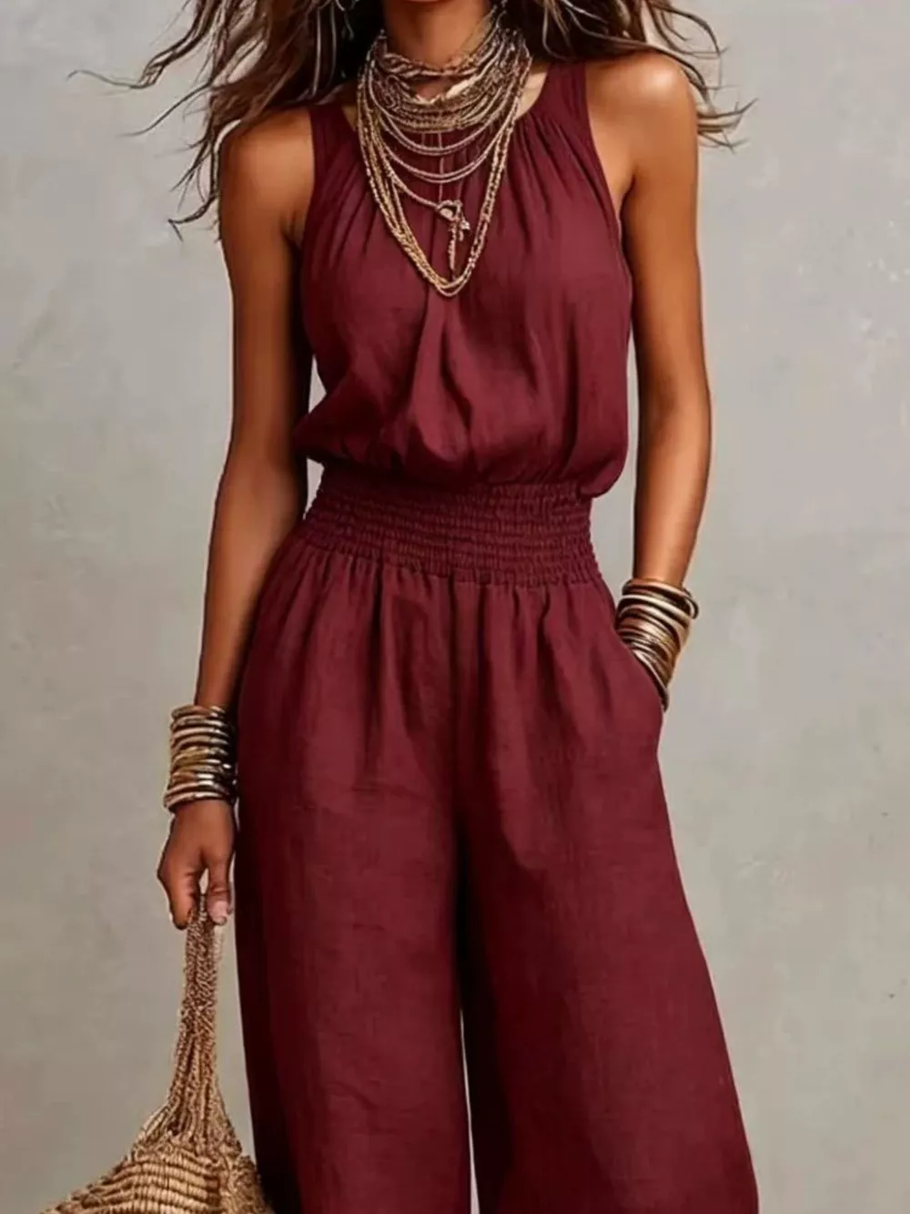 Elegant Halter Neck Wide-Leg Jumpsuit, image 6