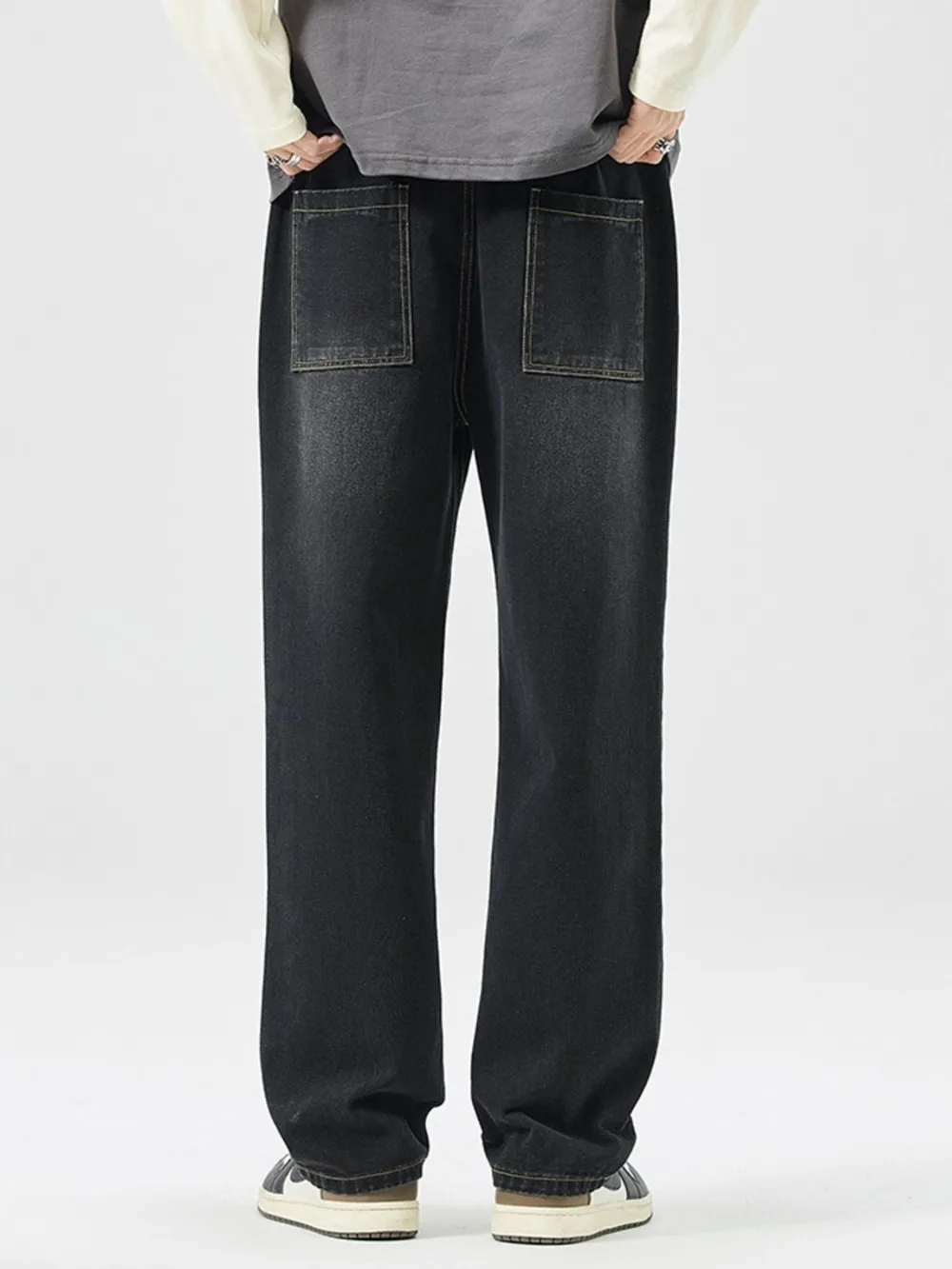 Men's Full Size Wide Leg Wash Jeans Plus Size, image 3