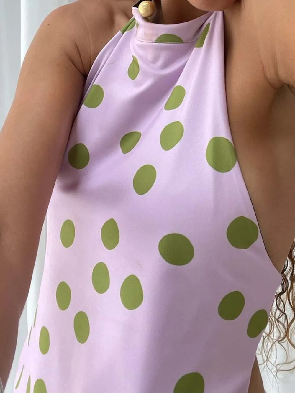 Backless Printed Halter Neck Tank, image 4