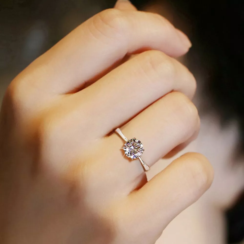 2 Carat Moissanite 925 Sterling Silver Ring, image 3