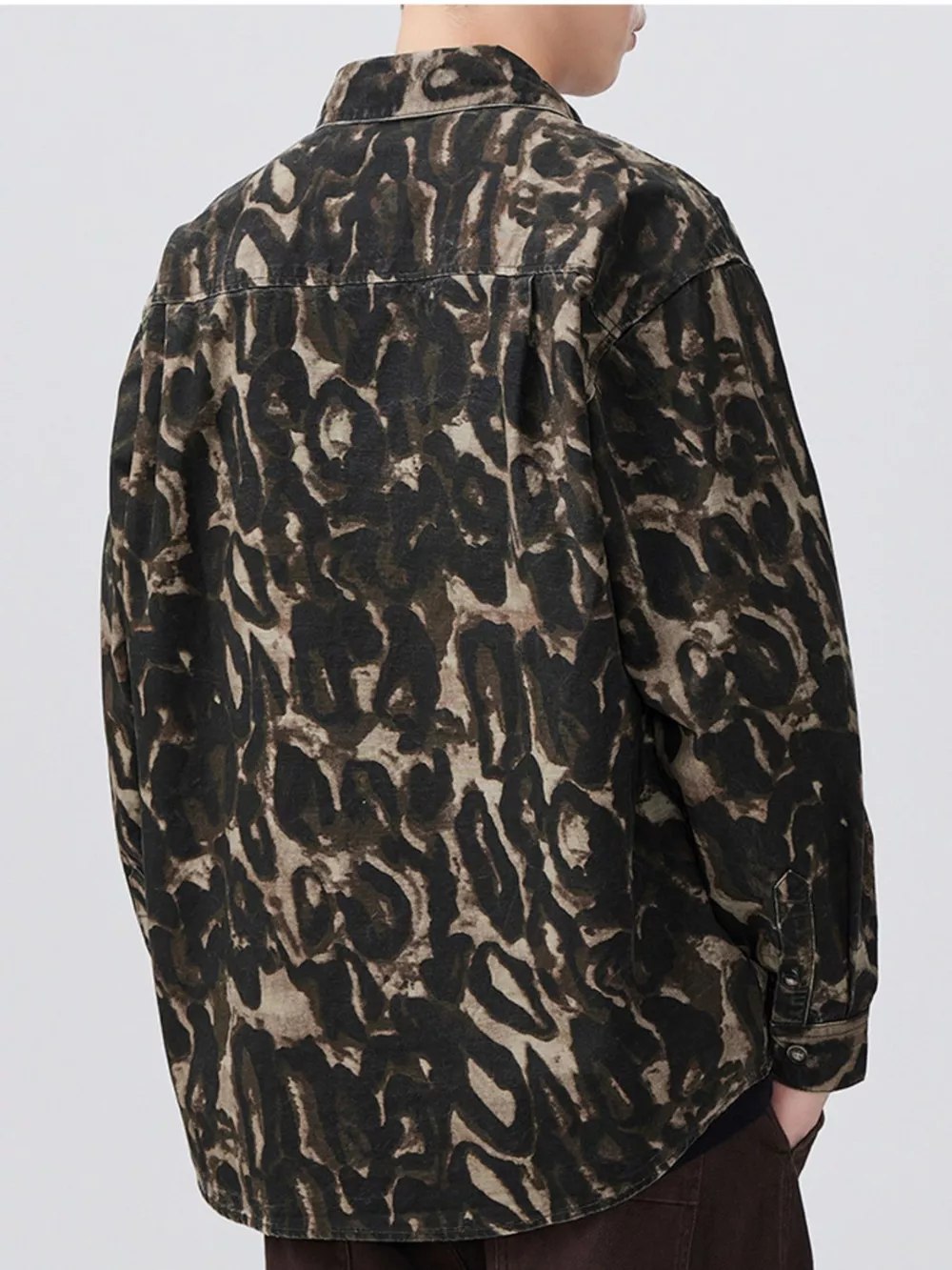 Men's Plus Size Camouflage Print Button-Up Shacket, image 5