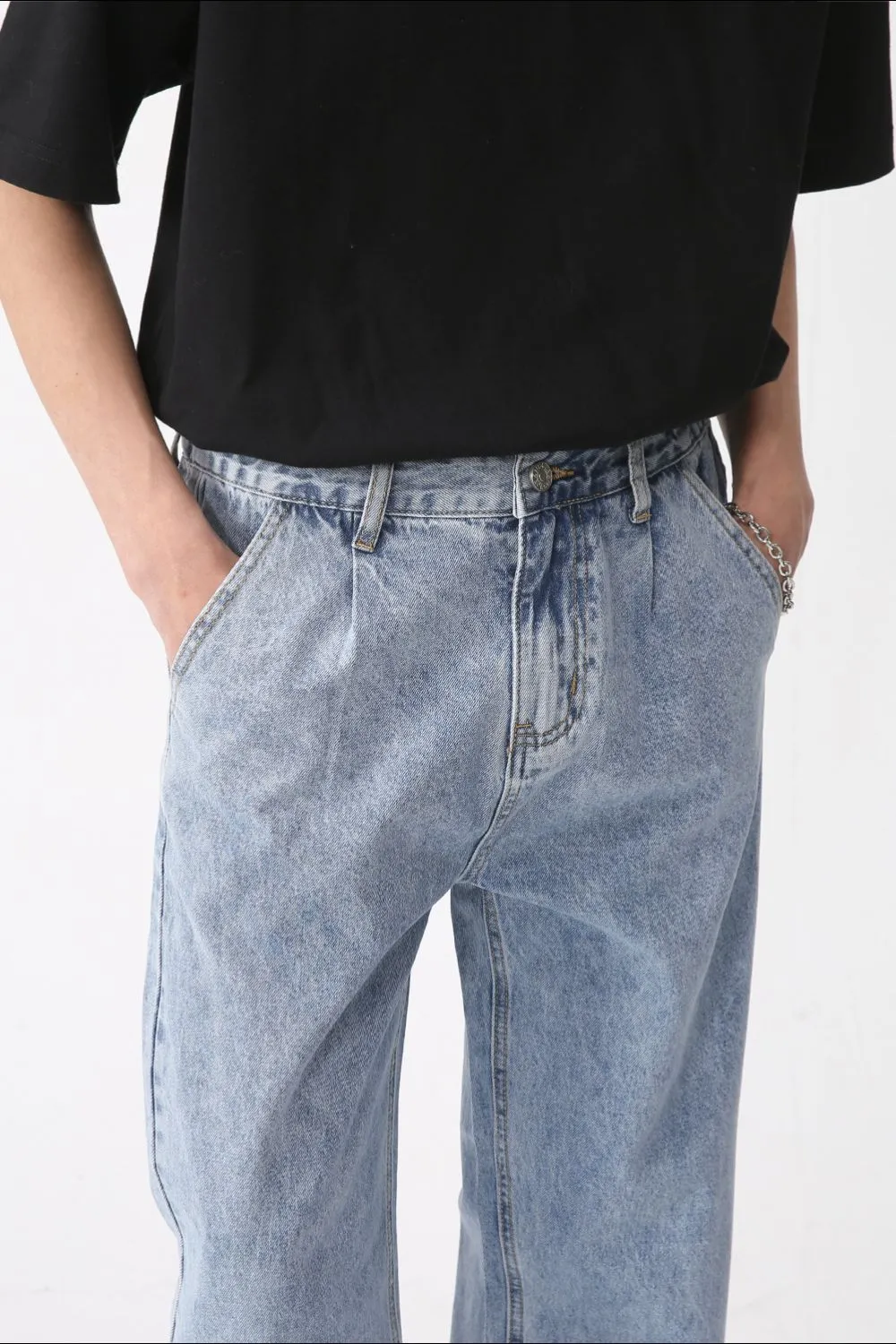 Mid Rise Baggy Jeans with Pockets, image 4
