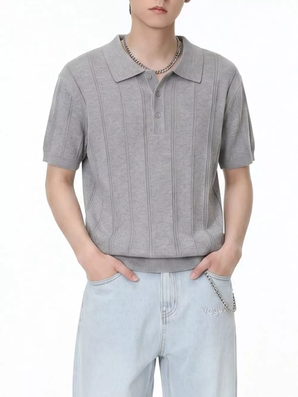 Men's Button Detail Short Sleeve Polo, image 8