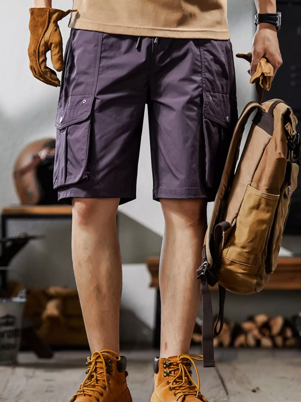 Men's Plus Size Loose Fit Cargo Shorts, image 2
