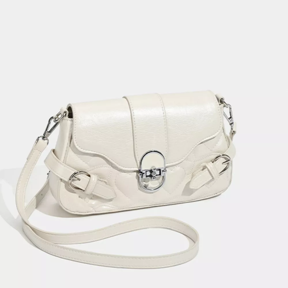 Quilted Flap Buckle Decor Crossbody Bag, image 3