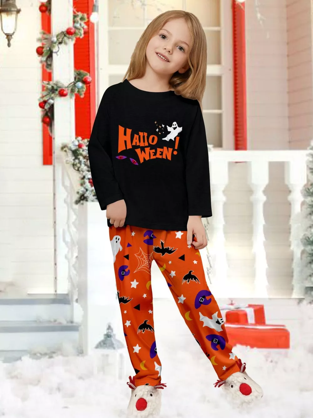 Full Size Halloween Family Matching Pajama Set with Ghost and Pumpkin Print Plus Size, image 8