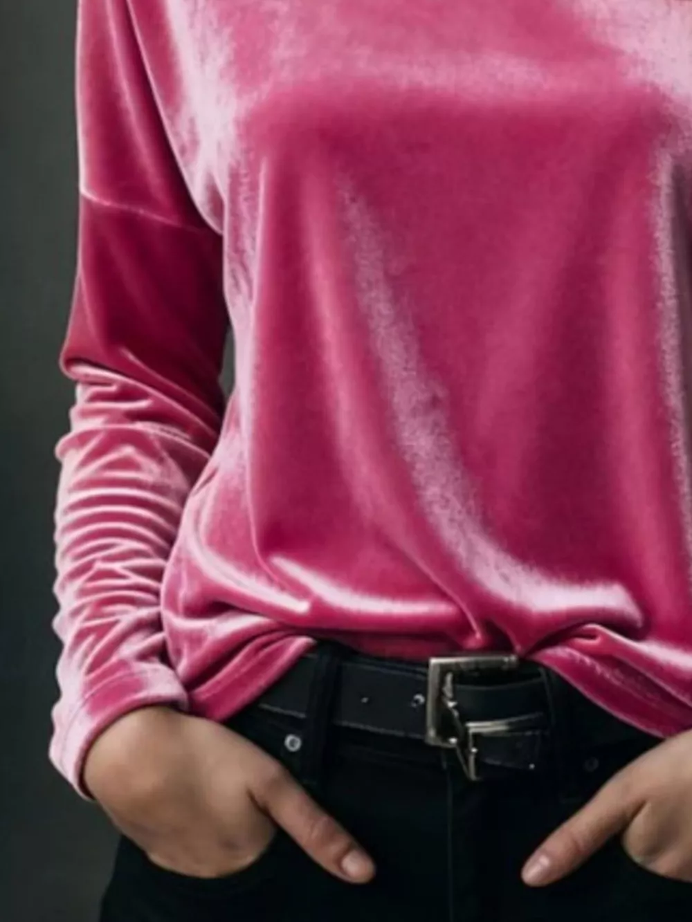 Full Size Velvet Long Sleeve T-Shirt Plus Size, image 2
